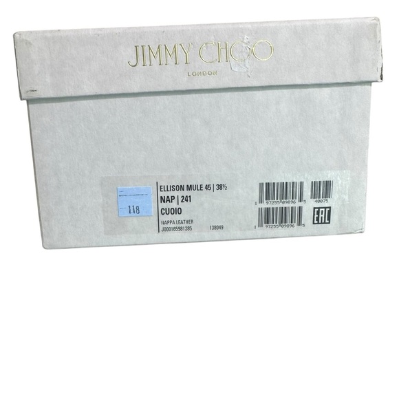 Jimmy Choo - NIB Ellison 45mm Leather Mules Sandals Sz 38 1/2 - Picture 11 of 11